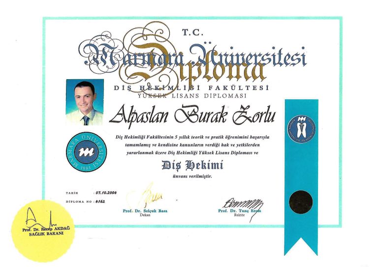 2004 Marmara Üniversitesi Yüksek Lisans Diploması