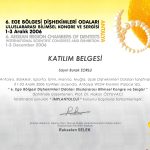2006 Ege Bölgesi Diş Hekimleri Odaları Kongre Katılım Belgesi 3