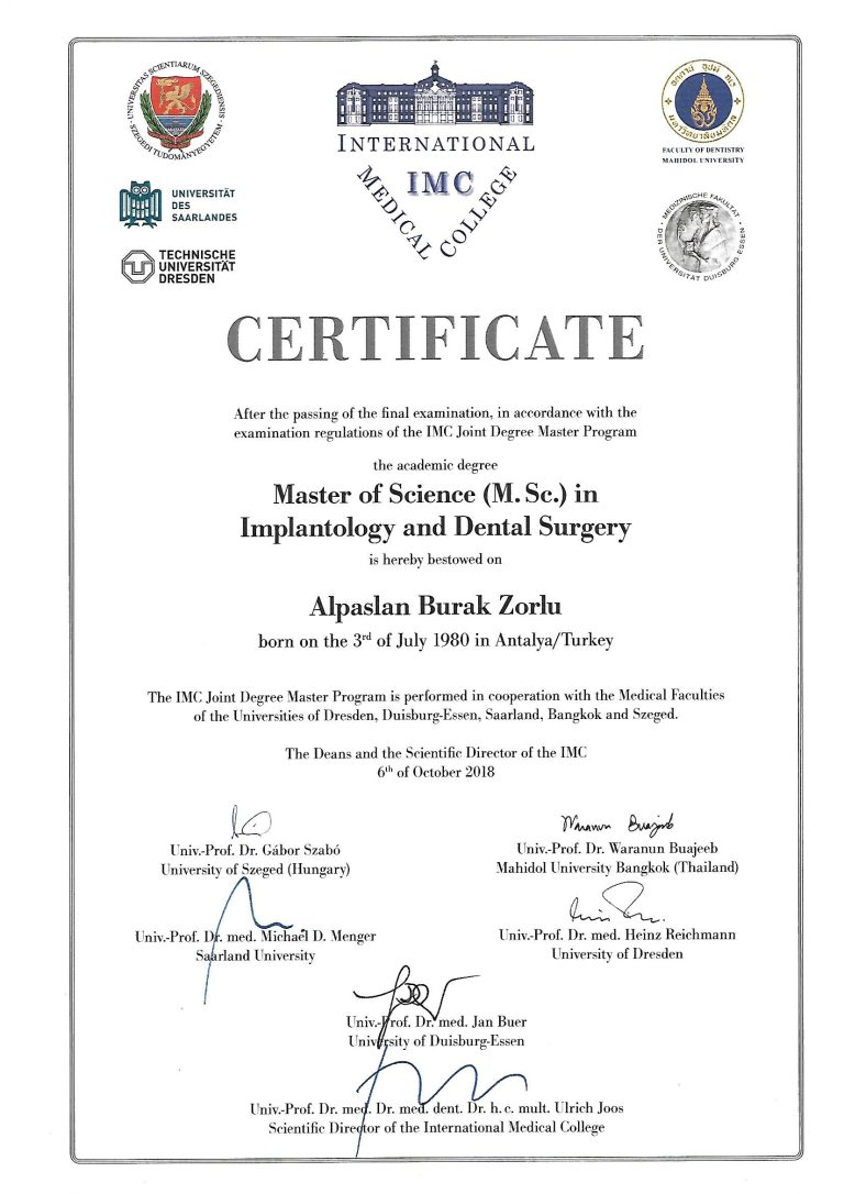 2018 Almanya Master of Science (M.Sc