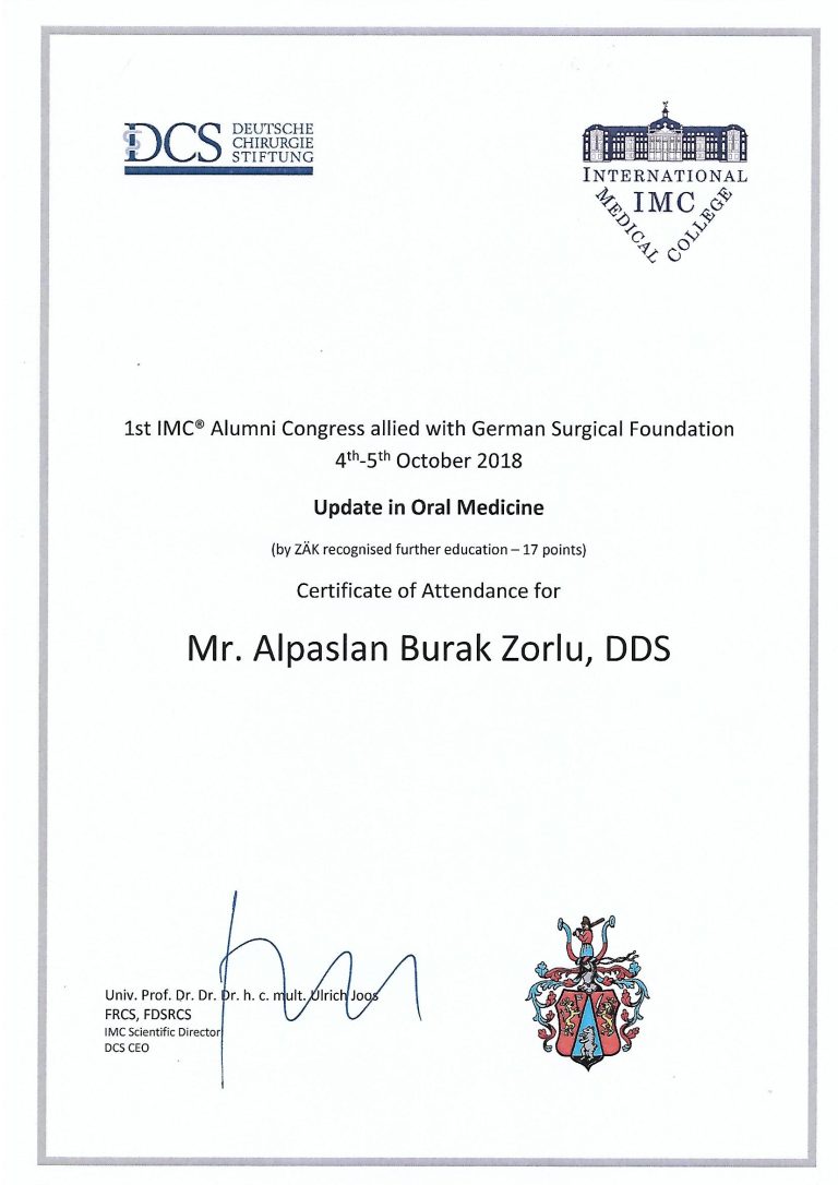 2018 Almanya Udapte in Oral Medicine