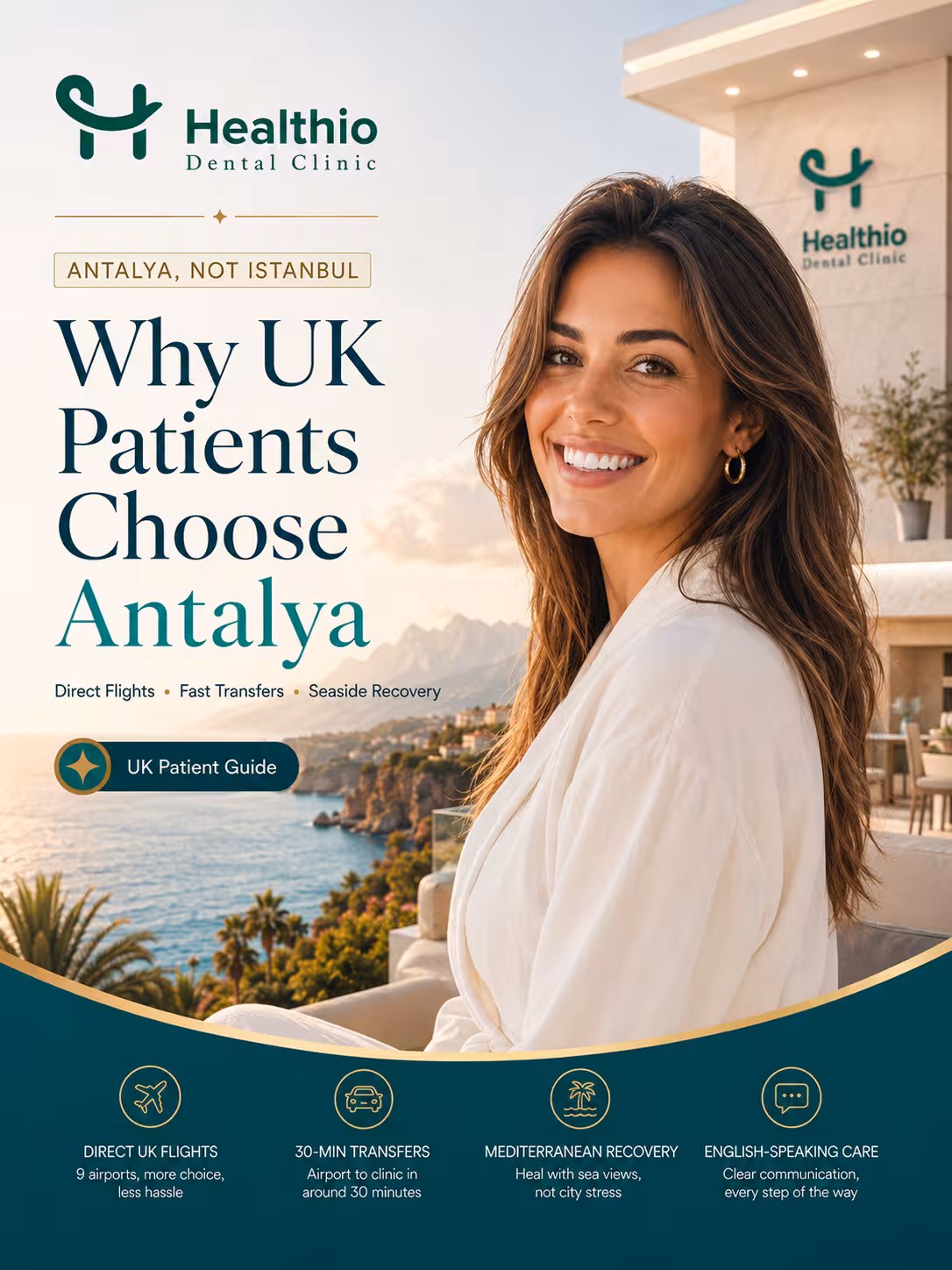 Why UK patients choose Antalya for veneers in Turkey instead of Istanbul — direct flights, Mediterranean recovery and shorter transfer times